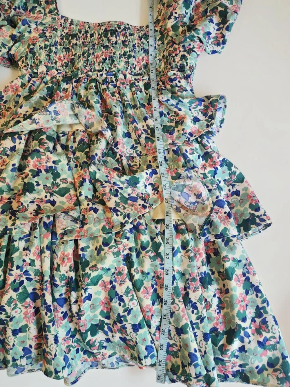 🌼 First Love Dress Size Large NWT | Floral Smocked Babydoll Mini - Picture 11 of 12